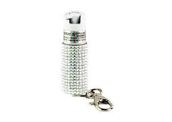 Alternative view of SABRE JEWELED SPRAY W/KEY RING SLV