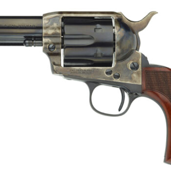 Taylors & Company 555132 1873 Cattleman 357 Mag Caliber with 3.50" Blued Finish Barrel, 6rd Capacity Blued Finish Cylinder, Color Case Hardened Finish Steel Frame & Checkered Birdshead Walnut Grip