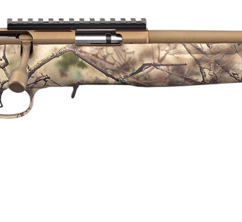 Ruger 8372 American Rimfire Full Size 22 LR 10+1 18" Bronze Cerakote Threaded Barrel & Alloy Steel Receiver w/Picatinny Rail, Go Wild Camo I-M Brush Fixed Synthetic Stock Right Hand