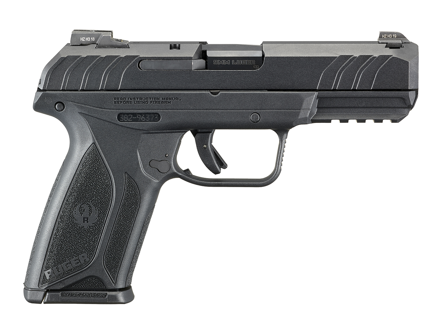Ruger 3825 Security-9 Pro 9mm Luger 4" Barrel 15+1, Black Polymer Frame With Picatinny Acc. Rail, Black Oxide Steel Slide, Integrated Trigger Safety 3 Ruger 3825 Security-9 Pro 9mm Luger 4" Barrel 15+1, Black Polymer Frame With Picatinny Acc. Rail, Black Oxide Steel Slide, Integrated Trigger Safety