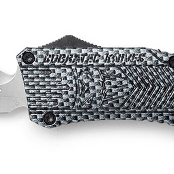 CobraTec Knives LCFCTK1LDNS CTK-1  Large 3.75" OTF Drop Plain D2 Steel Blade/Carbon Fiber Aluminum Handle Features Glass Breaker Includes Pocket Clip