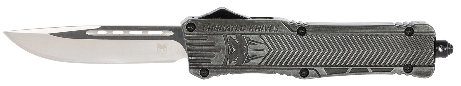 CobraTec Knives LSWCTK1LDNS CTK-1 Large 3.75" OTF Drop Point Plain D2 Steel Blade/ Stonewashed Aluminum Handle Features Glass Breaker Includes Pocket Clip 3 CobraTec Knives LSWCTK1LDNS CTK-1 Large 3.75" OTF Drop Point Plain D2 Steel Blade/ Stonewashed Aluminum Handle Features Glass Breaker Includes Pocket Clip