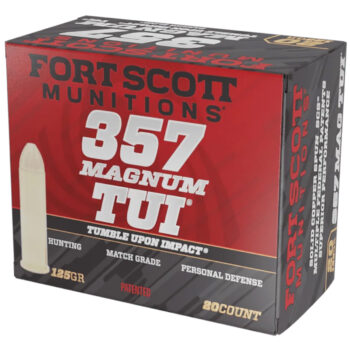 Fort Scott Munitions 357MAG125SCV Tumble Upon Impact (TUI)  357Mag 125gr Solid Copper Spun 20 Per Box/25 Case