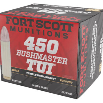 Fort Scott Munitions 450BM250SCV Tumble Upon Impact (TUI) Rifle 450Bushmaster 250gr Solid Copper Spun 20 Per Box/10 Case