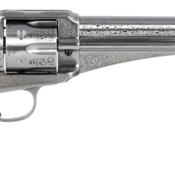 Taylors & Company 550389 1875 Army Outlaw 45 Colt (LC) Caliber with 7.50" Barrel, 6rd Capacity Cylinder, Overall White Engraved Finish Steel & Walnut Grip