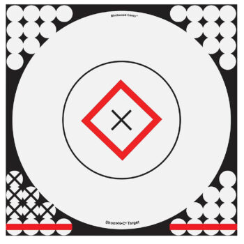 Birchwood Casey 34195 Shoot-N-C Reactive Target Self-Adhesive Paper Black/Red/White 17.25" Bullseye 5 Pack