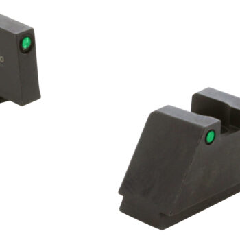 AmeriGlo GL815 Optic Compatible Sight Set for Glock  3XL Tall Green Tritium Black Outline Front Sight-Green Tritium Black Outline Rear Sight