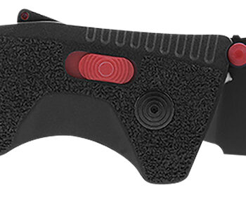 S.O.G SOG11120441 Trident AT 3.70" Folding Tanto Plain Black TiNi Cryo D2 Steel Blade/Black w/Red Accents GRN Handle Features Line Cutter/Glass Breaker
