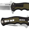 Cold Steel CS20MWCZ Crawford 1 3.50" Folding Plain Clip Point 4034 Stainless Steel Blade Black w/OD Green Traction Inlays GRN Handle Blister Pack Packaging 1 145335