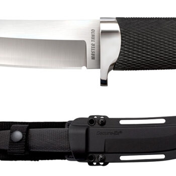 Cold Steel CS-35AB San Mai Master 6" Fixed Tanto Plain Satin VG-10 San Mai Blade/Black Textured/Oval Kray-Ex Handle Includes Sheath