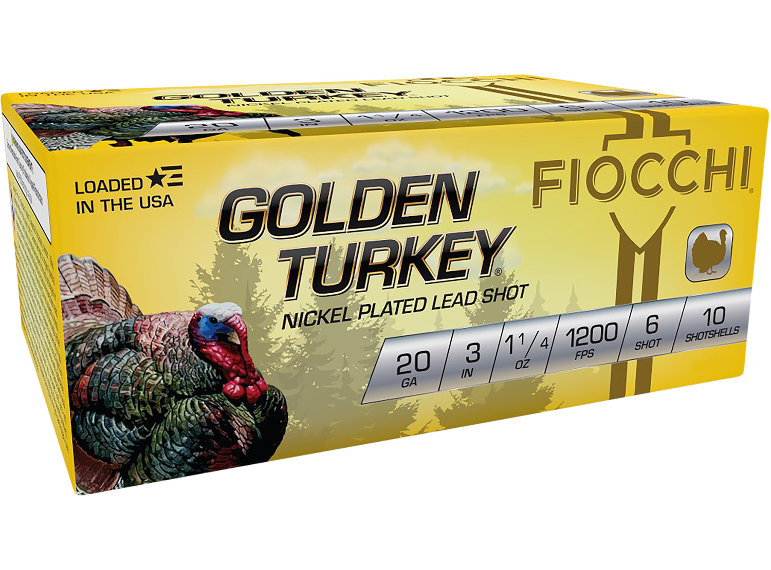 Fiocchi 203TRKC6 Golden Turkey 20Gauge 3" 1 1/4oz 6Shot 10 Per Box/10 Case 3 Fiocchi 203TRKC6 Golden Turkey 20Gauge 3" 1 1/4oz 6Shot 10 Per Box/10 Case