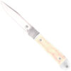 CobraTec Knives CTTHRWT Trapper Hidden Release 3.12" OTF Drop Point Plain Satin D2 Steel Blade, 4.25" White Bone Scales Handle 2 157305