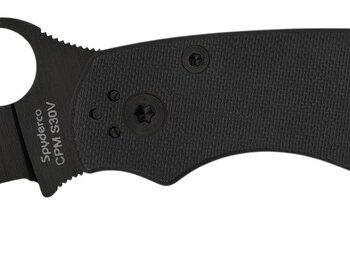 Spyderco C36GPBK2 Military 2  4" Folding Plain Black DLC CPM S30V SS Blade/ Black Textured G10 Handle Includes Pocket Clip