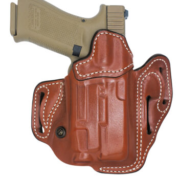 DeSantis Gunhide 201TA6VZ0 Vengeance Scabbard  OWB Tan Leather Fits Glock 19/19x/19 Gen 5/23/32/45, Belt Slide Mount, Right Hand