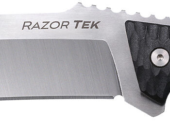 Cold Steel CSFX65RZR Razor Tek  EDC 6.50" Fixed Clip Point Plain Satin 4116 Krupp SS Blade, 6.13" Black Textured