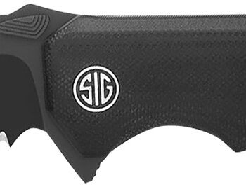 Sig Sauer Knives VA9BBS Validus  3.78" Folding Drop Point Part Serrated Black PVD M390 Steel Blade, 4.76" Black Textured G10 Handle