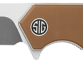 Sig Sauer Knives TS8SBRN Tsuru  3.30" Folding Tanto Plain Satin 154CM SS Blade, 4.20" Coyote Brown G10 Handle
