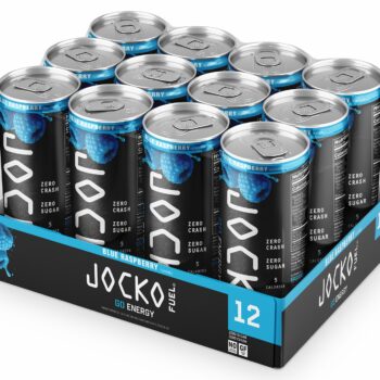 Jocko Fuel 29119 Blue Rasberry Energy Drinks 12oz 12Pack