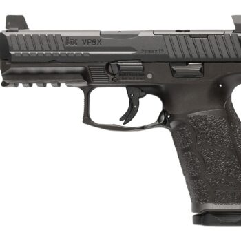 HK 81001224 VP9A1 X Tactical Full Size 9mm Luger 15+1 4.70" Black Threaded Barrel, Black Steel Serrated w/Optic Slide, Black Polymer Frame w/Picatinny Rail, Textured Grip