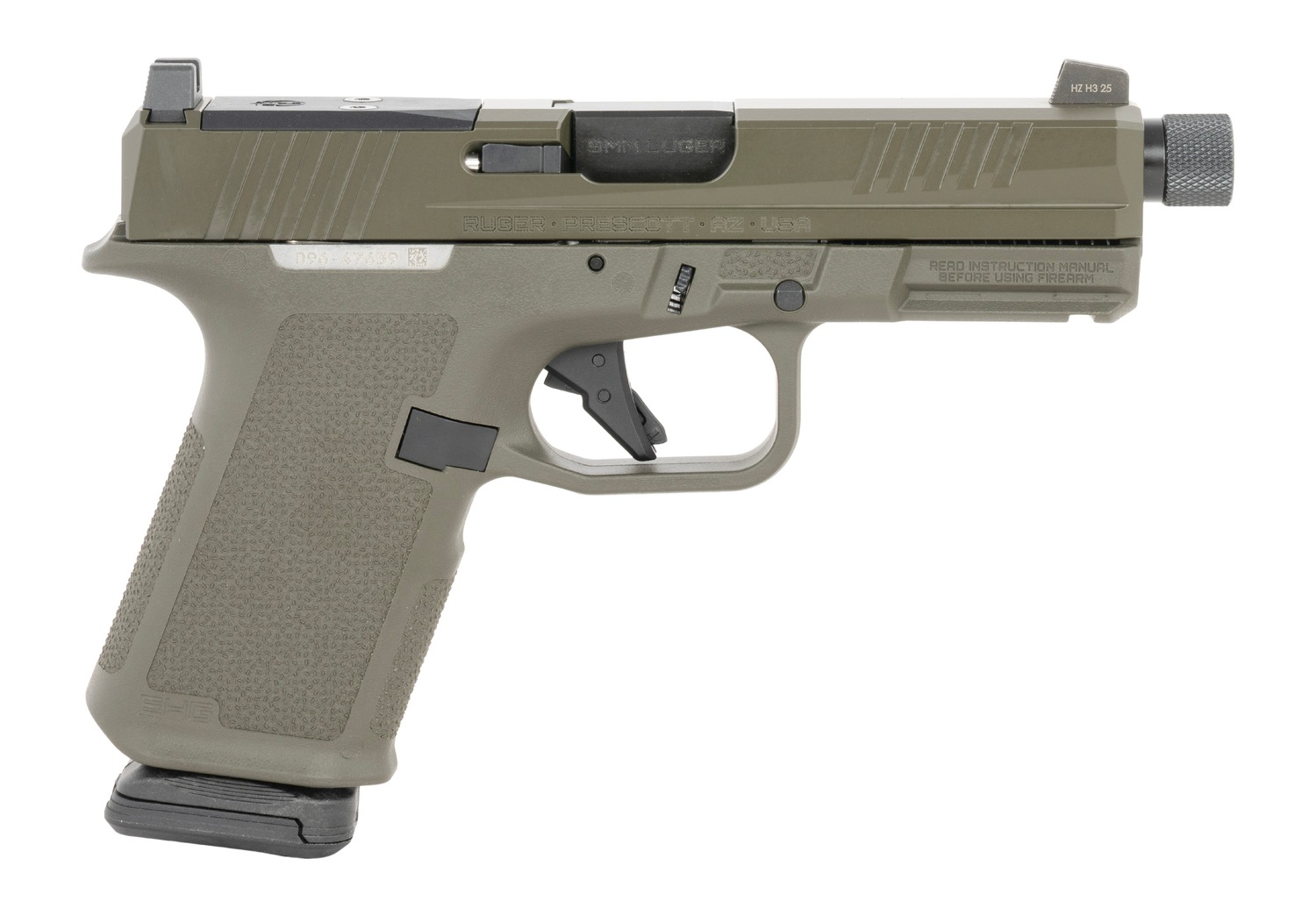 Ruger 19440 RXM Sports South Exclusive Compact 9mm Luger 15+1 4" Black FNC Nitride Threaded Barrel, OD Green Alloy Steel Optic Ready/Serrated Slide, OD Green Polymer Frame w/Accessory Rail, Textured 3 Ruger 19440 RXM Sports South Exclusive Compact 9mm Luger 15+1 4" Black FNC Nitride Threaded Barrel, OD Green Alloy Steel Optic Ready/Serrated Slide, OD Green Polymer Frame w/Accessory Rail, Textured