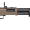 Mossberg 50233 590R 12 Gauge Pump 3" 6+1 18.50" Black Parkerized Integrated Heat Shield Barrel, Flat Dark Earth Cerakote Receiver w/Picatinny Rail, Black Chisel Folding Synthetic Stock, Black Magpul 2 192569