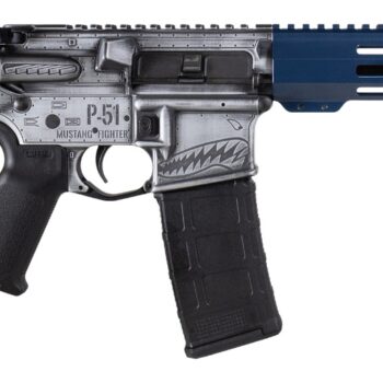 Shark Coast Tactical SCC07442P51-P P-51 Mustang 5.56 NATO 30+1 10.50" Black Nitride Threaded Barrel, Aluminum Receiver w/Picatinny Rail, M-LOK Handguard, Polymer SB Tactical SBA3 Brace, Magpul MOE Gri