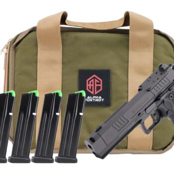 Alpha Foxtrot AA47X1CIG-XDBK20-PROM AF1911 Romulus Promo 9mm Luger 20+1 4.25" Black DLC Threaded Compensated Barrel, Black DLC Stainless Steel Optic Ready/Serrated Slide & Frame w/Beavertail & Picatin
