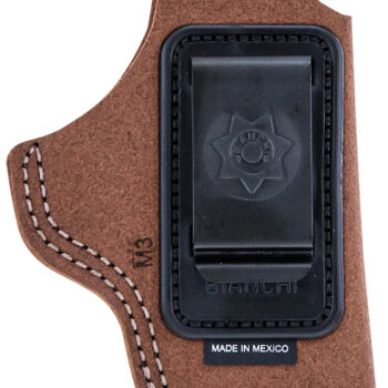 Bianchi 10382 6C  IWB Size 02 Tan Leather Belt Clip Fits 3" Barrels/Ruger/Colt/Charter Arms Right Hand