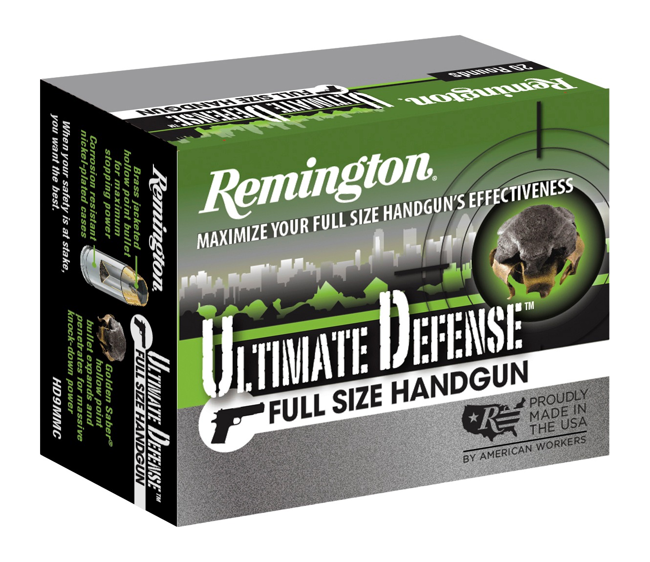 Remington Ammunition 28971 Ultimate Defense Full Size Handgun 45ACP 185gr Brass Jacketed Hollow Point 20 Per Box/25 Case 3 Remington Ammunition 28971 Ultimate Defense Full Size Handgun 45ACP 185gr Brass Jacketed Hollow Point 20 Per Box/25 Case