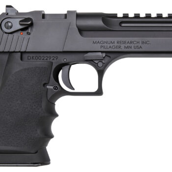 Magnum Research DE50L5IMB Desert Eagle L5 50 AE 5" with Muzzle Brake 7+1 Black Hardcoat Anodized Aluminum Frame Black Carbon Steel Slide Black Hogue Wraparound Rubber Grip