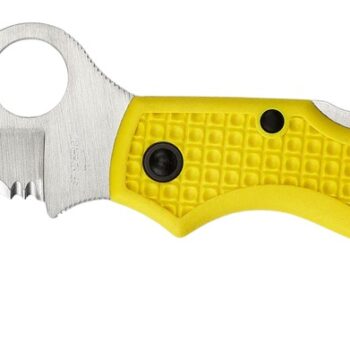 Spyderco C89SYL Atlantic Salt  3.69" Folding Sheepsfoot Serrated H2 Steel Blade, Yellow FRN Handle, Includes Pocket Clip