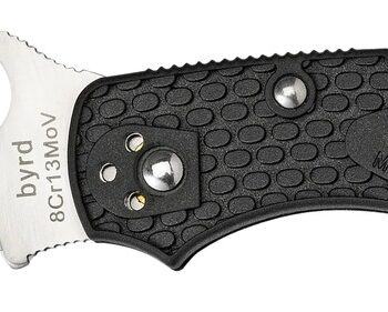Spyderco BY04PSBK2 Byrd Meadowlark 2 Lightweight 2.87" Folding Drop Point Part Serrated 8Cr13MoV SS Blade Black  Textured FRN Handle Includes Pocket Clip