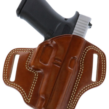 Galco CM226 Combat Master  OWB Tan Leather Belt Slide Compatible w/ Glock 19/Glock 23 Gen2-5/CZ P-10C Belt 1.75" Wide Right Hand