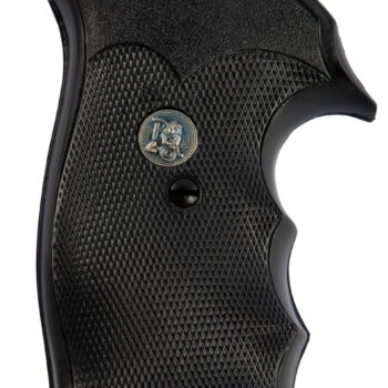 Pachmayr 05056 Decelerator Grip Checkered Black Rubber with Finger Grooves for S&W N Frame with Square Butt