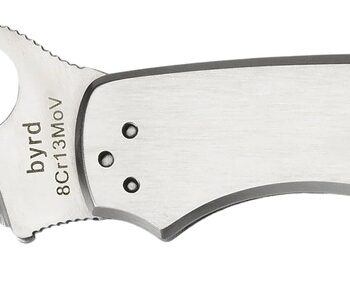 Spyderco BY04P2 Byrd Meadowlark 2 2.93" Folding Clip Point Plain 8Cr13MoV SS Blade Satin Stainless Steel Handle