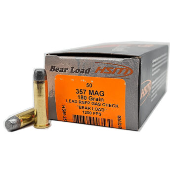 HSM 35718N Bear Load  357 Mag 180 gr Lead Round Nose Flat Point 50 Per Box/10 Case