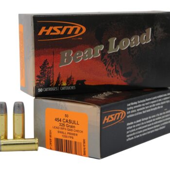 HSM 454C4N Bear Load  454 Casull 325 gr Wide Flat Nose 50 Per Box/ 10 Case