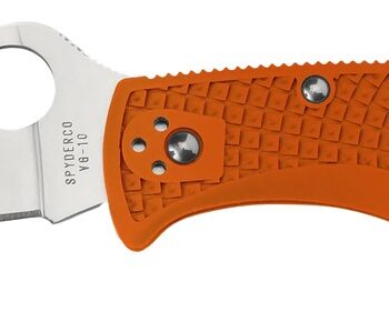 Spyderco C10FPOR Endura 4 Lightweight 3.75" Folding Clip Point Plain VG-10 SS Blade Orange Bi-Directional Texturing FRN Handle Includes Pocket Clip