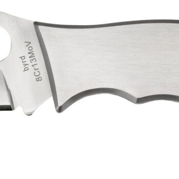 Spyderco BY07P Byrd Crossbill 3.50" Folding Hawkbill Plain 8Cr13MoV SS Blade, Stainless Steel Handle Includes Pocket Clip