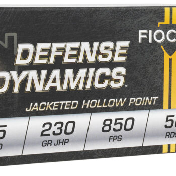 Fiocchi 45T500 Defense Dynamics  45ACP 230gr Jacketed Hollow Point 50 Per Box/10 Case