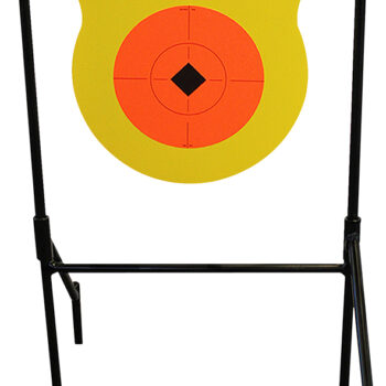 Birchwood Casey 47330 World of Targets Boomslang Pistol/Rifle Orange/Yellow AR500 Steel Gong Standing Includes Gong/Metal Stand