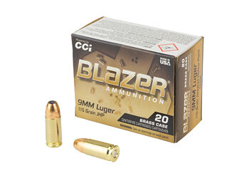 CCI BLAZER BRASS 9MM 115GR JHP 20