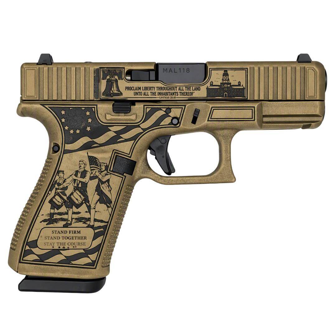 Glock V-Series Model 19 " Spirit of '76" Handgun 9mm Luger 15rd Magazines (3) 4" Barrel USA Optic Ready 2 Glock V-Series Model 19 " Spirit of '76" Handgun 9mm Luger 15rd Magazines (3) 4" Barrel USA Optic Ready